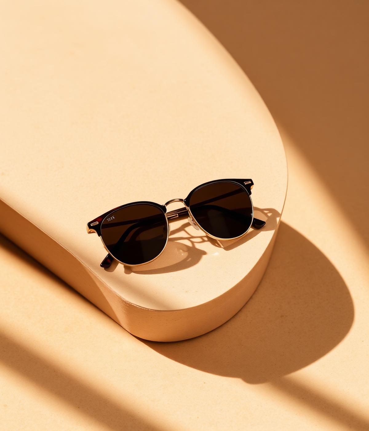 Sunglasses in warm light